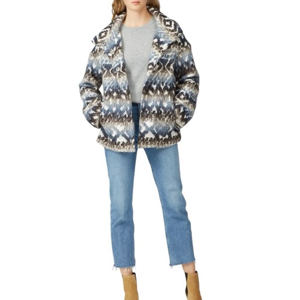 Fifteen Twenty x Rent the Runway Wool Blend Aztec Coat Small‎ Retails $385
